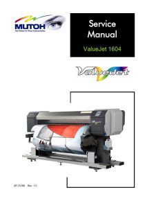 MUTOH ValueJet VJ-1604 MAINTENANCE Service and Parts Manual