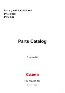 Canon imagePROGRAF PRO-2000 PRO-520 Parts List Manual