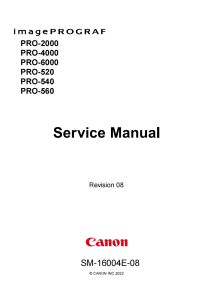 Canon imagePROGRAF PRO-2000 4000 6000 520 540 560 Service Manual
