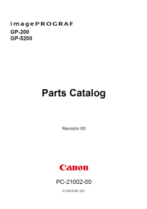Canon imagePROGRAF GP-200 GP-5200 Parts Manual