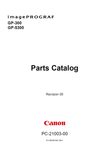 Canon imagePROGRAF GP-300 GP-5300 Parts Manual