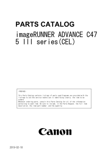 Canon imageRUNNER ADV C475 III Service Manual and Parts Manual.. 