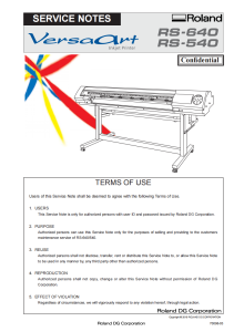 Roland VersaArt RS-640 RS-540 Service Notes Manual