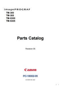 Canon imagePROGRAF TM-300 305 5300 5305 Parts Catalog Manual