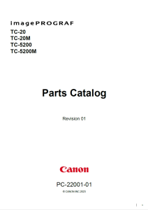 Canon imagePROGRAF TC-20 TC-20M TC-5200 TC-5200M Parts Manual