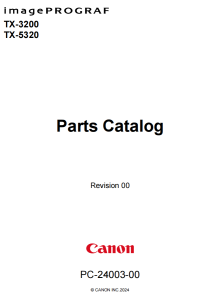 Canon imagePROGRAF TX-3200 TX-5320 Parts List Catalog Manual