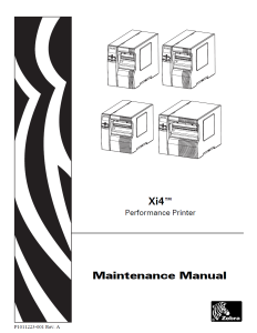 ZEBRA Xi4 Series (110 140 170 220) Printer Maintanance Service Manual - P1011223