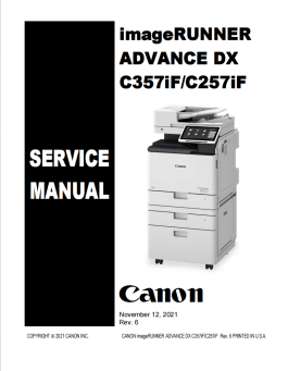 CANON imageRUNNER ADV iR DX-C357iF C257iF Service Manual