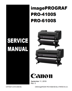 Canon ImagePROGRAF PRO-4100S PRO-6100S / PRO-541S PRO-561S Service Manual