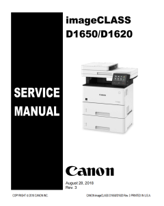 Canon imageCLASS D1620 D1650 Service Manual and Parts Manual..