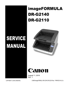 Canon imageFORMULA DR G2140 G2110 Service Manual and Parts Manual..