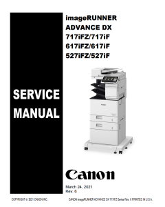 Canon imageRUNNER ADV DX 527 617 717 Service Manual and Parts Manual.. 