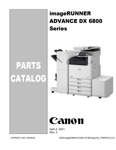 Canon imageRUNNER ADV DX 6800 6860 6870 6880 Service Manual and Parts Manual.. 