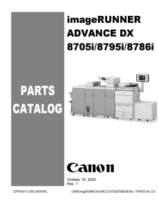 Canon imageRUNNER ADV DX 8705 8786 8795 Service Manual and Parts Manual.. 