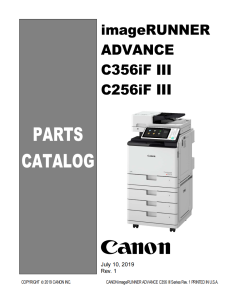 Canon imageRUNNER iR C256 C356 III Service Manual and Parts Manual.. 