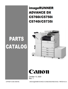 Canon imageRUNNER ADV DX C5735 C5740 C5750 C5760 Service Manual and Parts Manual.. 