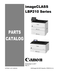 Canon imageCLASS LBP 214 Service Manual and Parts Manual..