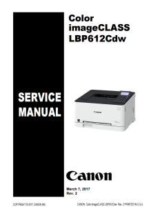 Canon imageCLASS LBP 612C Service Manual and Parts Manual..