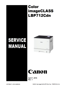 Canon imageCLASS LBP 712 Service Manual and Parts Manual..