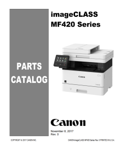 Canon imageCLASS MF 424 426 Service Manual and Parts Manual..