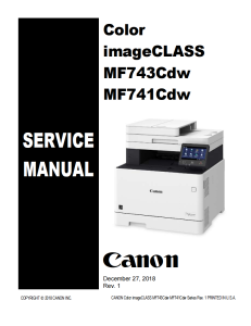 Canon imageCLASS MF 741C 743C Service Manual and Parts Manual..
