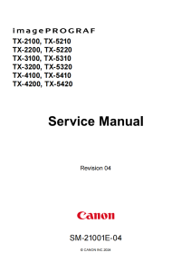 Canon imagePROGRAF TX-2100 2200 TX-3100 3200 TX-4100 4200 TX-5210 5220 TX-5310 5320 TX-5410 5420 Service Manual