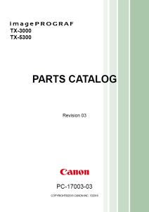 Canon imagePROGRAF TX-3000 TX-5300 Parts Manual