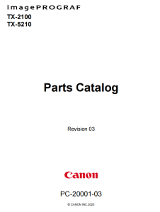 Canon imagePROGRAF TX-2100 TX-5210 Parts List Catalog Manual