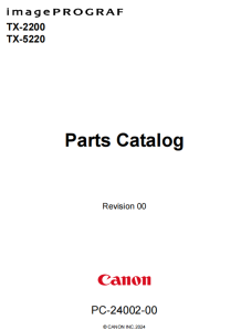 Canon imagePROGRAF TX-2200 TX-5220 Parts List Catalog Manual