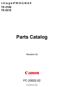Canon imagePROGRAF TX-3100 TX-5310 Parts List Catalog Manual