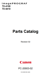 Canon imagePROGRAF TX-4100 TX-5410 Parts List Catalog Manual