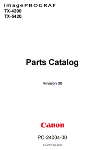 Canon imagePROGRAF TX-4200 TX-5420 Parts List Catalog Manual