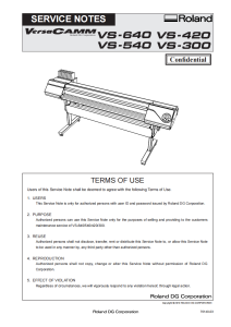 Roland VersaCAMM VS-640 540 420 300 Service Notes Manual