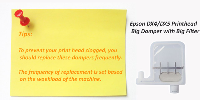 Epson DX4-DX5 Printhead Big Damper with Big Filter