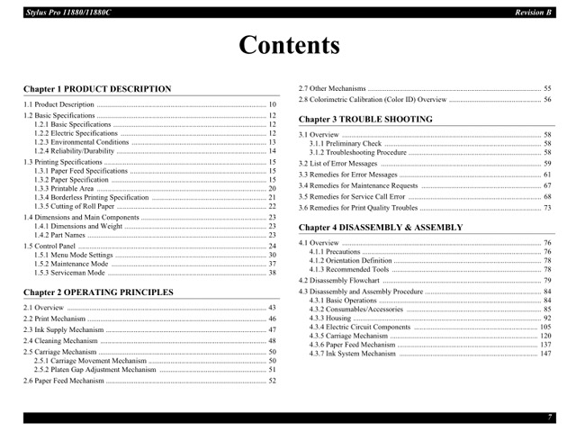 Epson Stylus Pro 11880 11880c Service Manual
