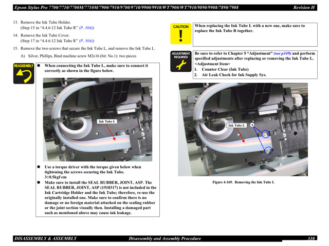 Epson Stylus Pro 7890 7908 9890 9908 WT7900 WT7910 SERVICE MANUAL